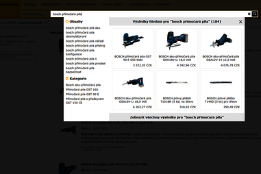 Díky vylepšené funkci vyhledávání jsou relevantní výsledky přehledně zobrazeny.