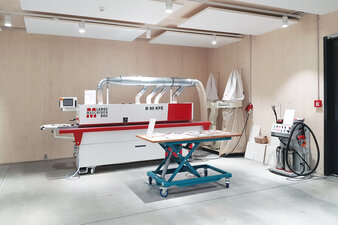 Dřevoobráběcí stroj Lange vpředu mobilní nastavitelný pracovní stůl 